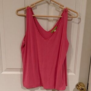 Sigrid Olsen Classic Women's Sleeveless V-Neck Tank Top - Pink